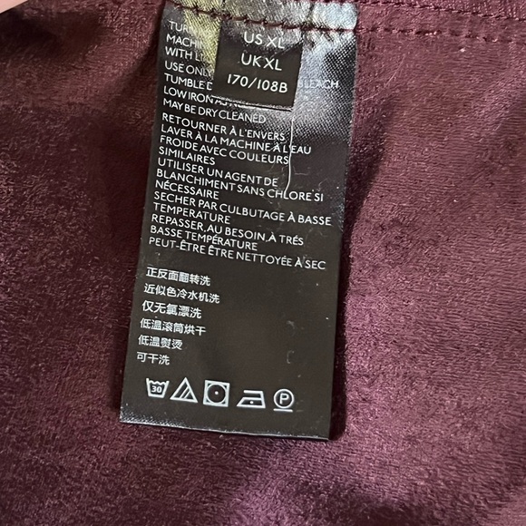 Free People Cosmic Karma Jacket Vegan Suede Fringed Button Coat Wine Plum XL - Picture 9 of 11